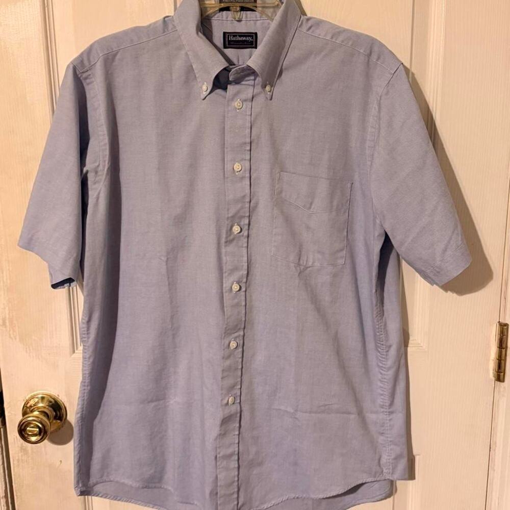 90s Vintage Single Stitch Hathaway Casual Button Up- Size L(modern) 16 neck